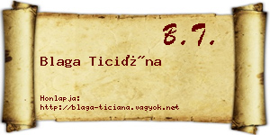 Blaga Ticiána névjegykártya
